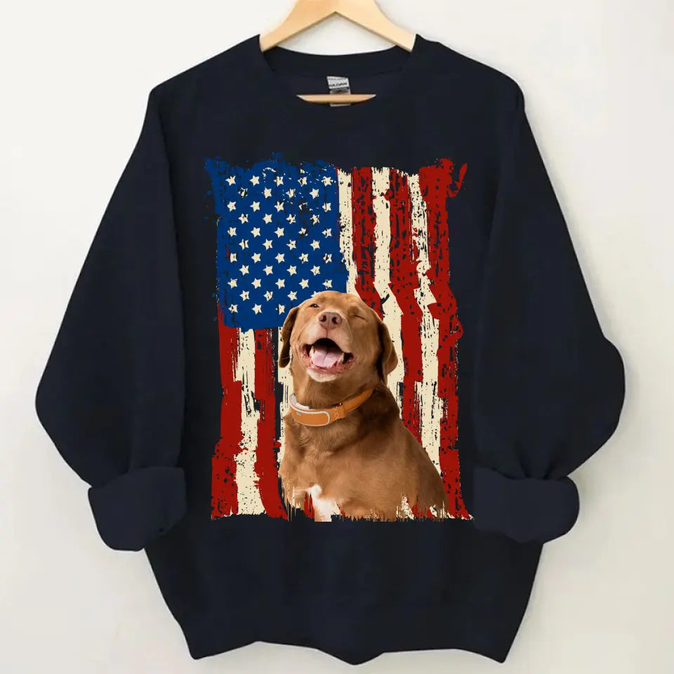 Personalize upload your photo flag background print clothes