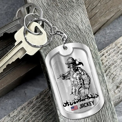 Personalized Once A Firefighter Always A Firefighter US Firefighter Keychain Printed
