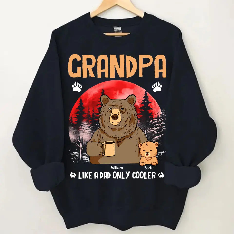 Personalized Grandma Like A Dad Only Cool Bear Printed with Child's Name Clothes