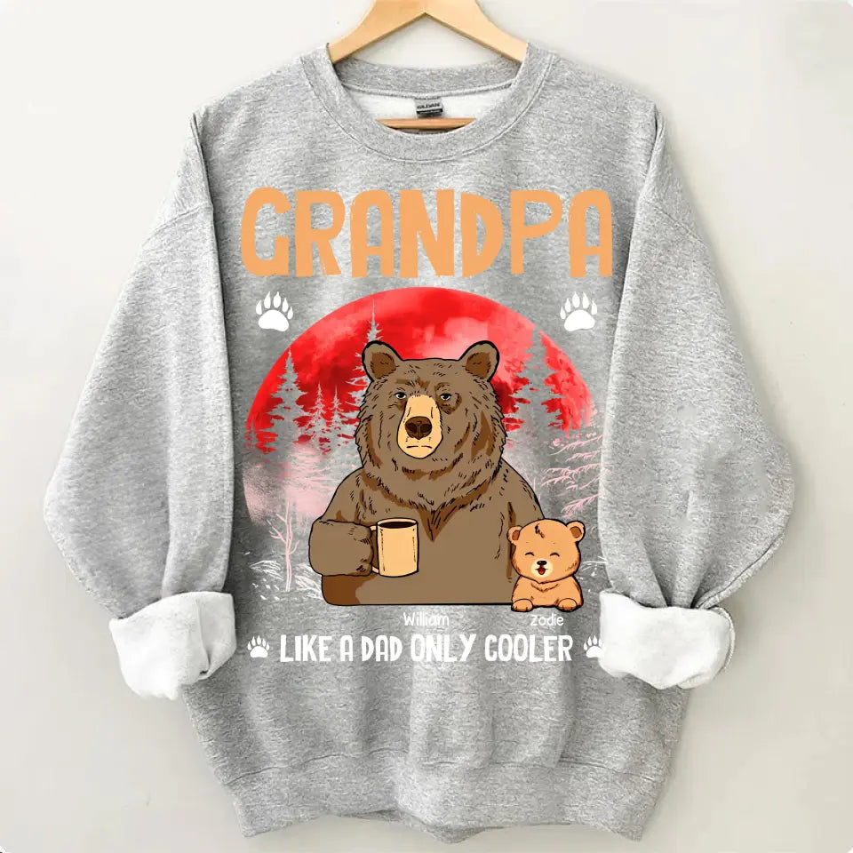 Personalized Grandma Like A Dad Only Cool Bear Printed with Child's Name Clothes