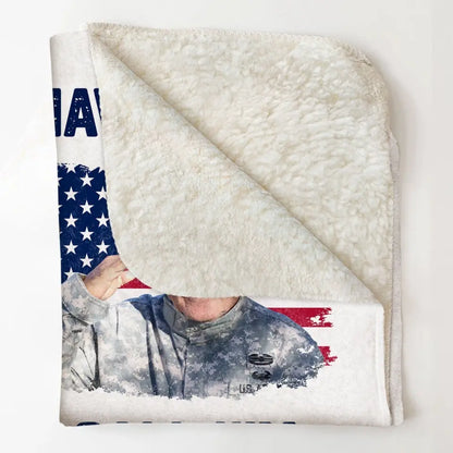 We Have A Hero We Call Him Dad Veterans Day - Personalized Photo Blanket