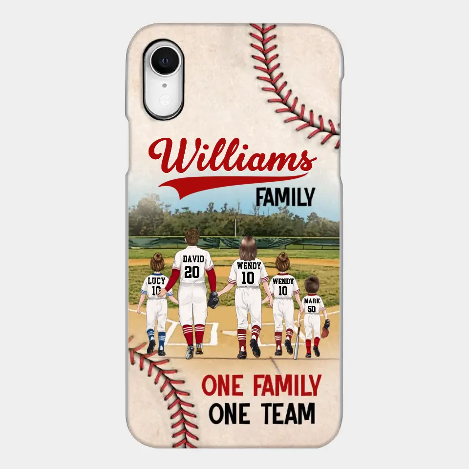 Custom Personalized Baseball Family Phone Case - Upto 3 Children - Gift Idea For Valentine's Day/Birthday/Anniversary/ Mother's Day Gift For Wife From Husband - One Family One Team - Case for iPhone/Samsung