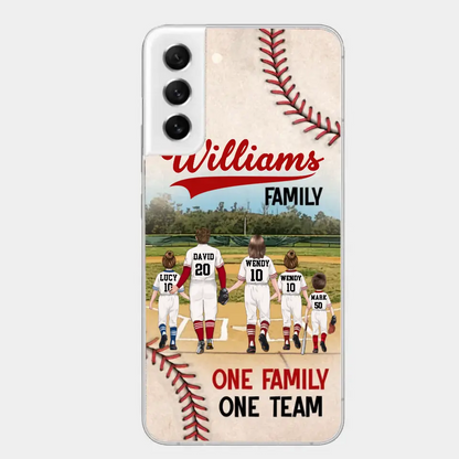 Custom Personalized Baseball Family Phone Case - Upto 3 Children - Gift Idea For Valentine's Day/Birthday/Anniversary/ Mother's Day Gift For Wife From Husband - One Family One Team - Case for iPhone/Samsung
