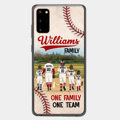 Custom Personalized Baseball Family Phone Case - Upto 3 Children - Gift Idea For Valentine's Day/Birthday/Anniversary/ Mother's Day Gift For Wife From Husband - One Family One Team - Case for iPhone/Samsung