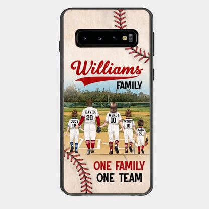 Custom Personalized Baseball Family Phone Case - Upto 3 Children - Gift Idea For Valentine's Day/Birthday/Anniversary/ Mother's Day Gift For Wife From Husband - One Family One Team - Case for iPhone/Samsung