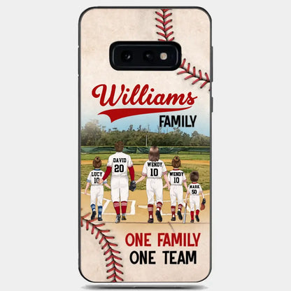 Custom Personalized Baseball Family Phone Case - Upto 3 Children - Gift Idea For Valentine's Day/Birthday/Anniversary/ Mother's Day Gift For Wife From Husband - One Family One Team - Case for iPhone/Samsung