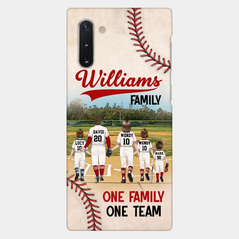 Custom Personalized Baseball Family Phone Case - Upto 3 Children - Gift Idea For Valentine's Day/Birthday/Anniversary/ Mother's Day Gift For Wife From Husband - One Family One Team - Case for iPhone/Samsung