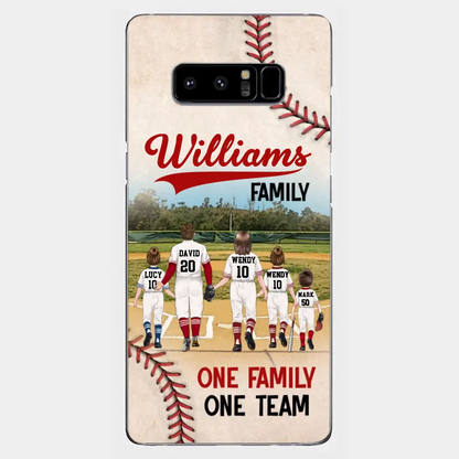 Custom Personalized Baseball Family Phone Case - Upto 3 Children - Gift Idea For Valentine's Day/Birthday/Anniversary/ Mother's Day Gift For Wife From Husband - One Family One Team - Case for iPhone/Samsung