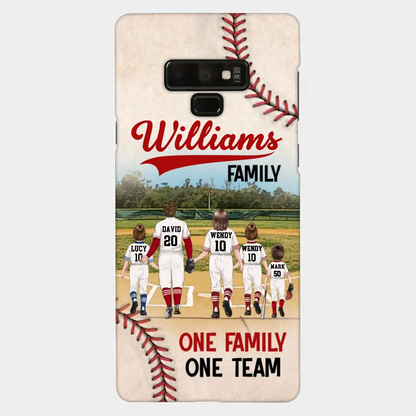 Custom Personalized Baseball Family Phone Case - Upto 3 Children - Gift Idea For Valentine's Day/Birthday/Anniversary/ Mother's Day Gift For Wife From Husband - One Family One Team - Case for iPhone/Samsung