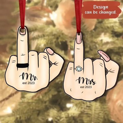 Custom Personalized Couple Wooden Ornament Set - Christmas/Funny Gift Idea for Couple/Him/Her