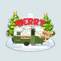 Merry Christmas Couple Camping Christmas Ornament, Gift For Camping Lover