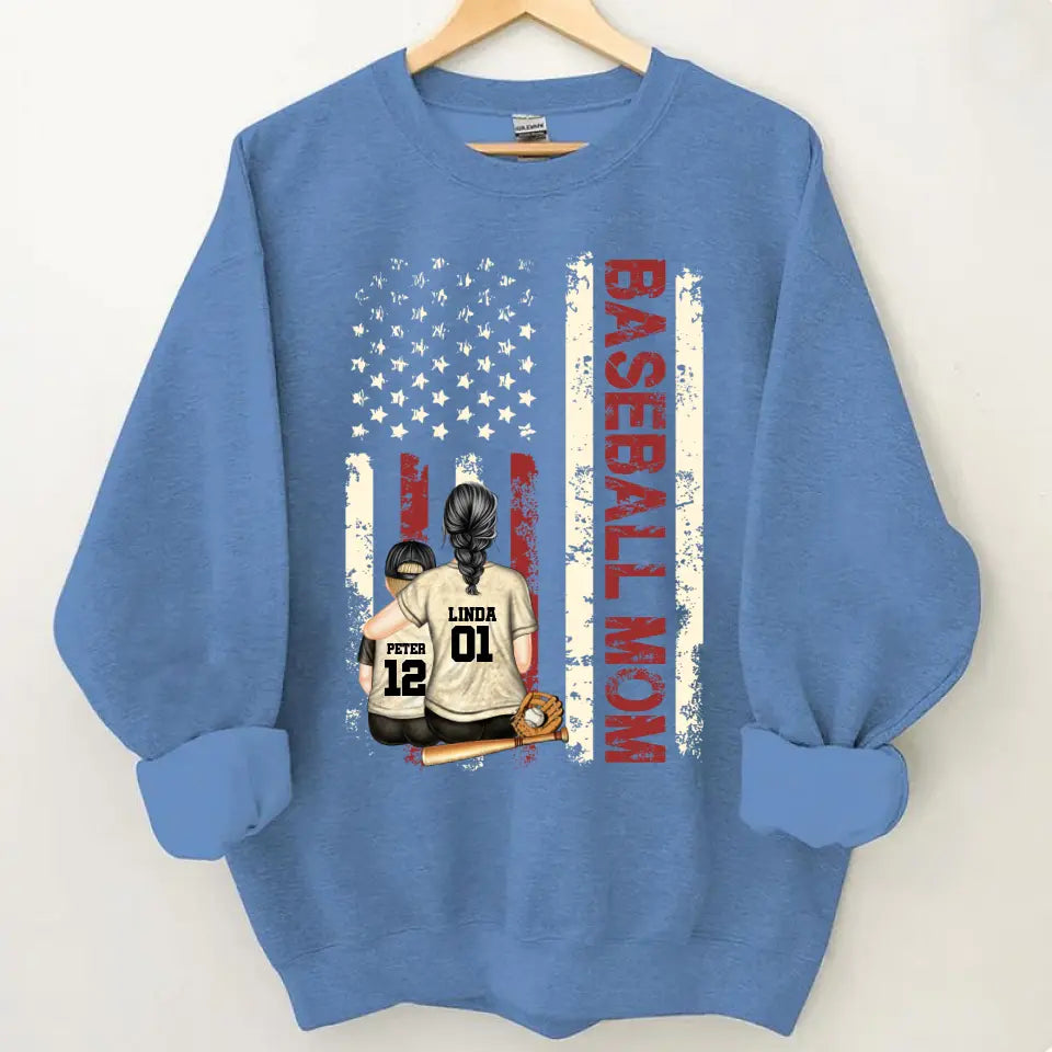 Personalized Baseball Mom Colorful Clothes Print