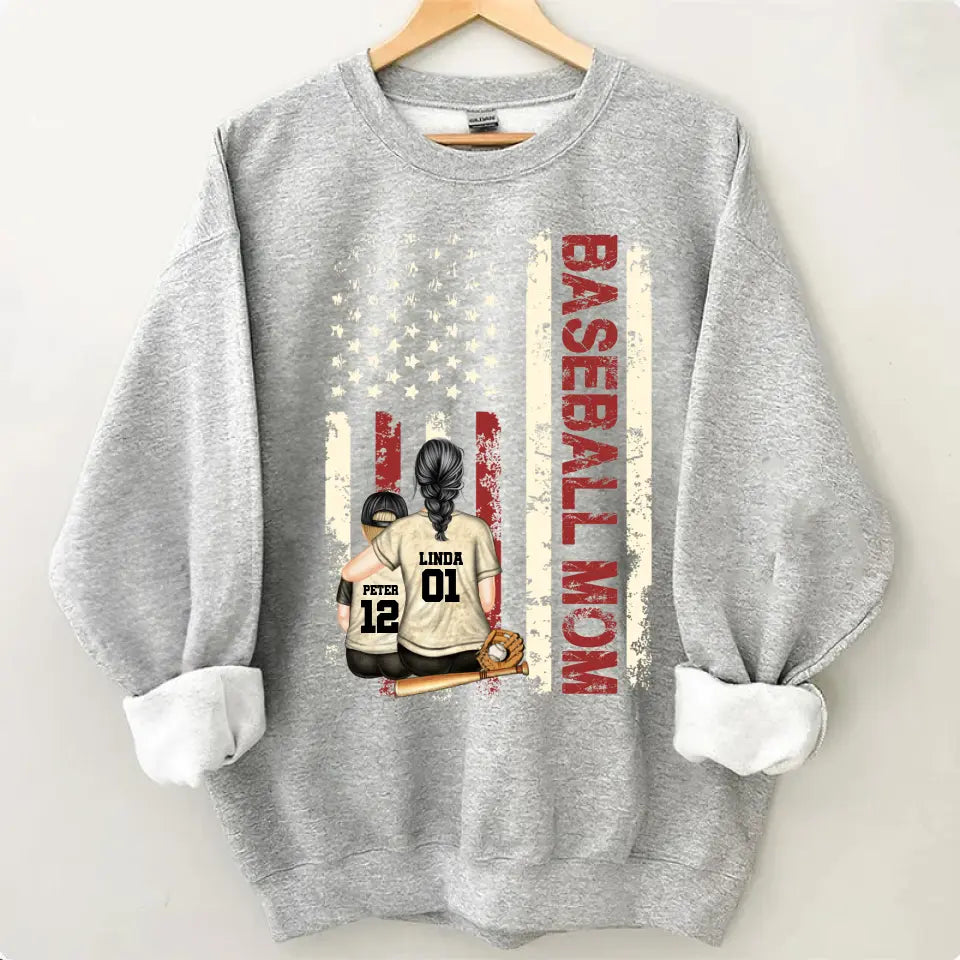 Personalized Baseball Mom Colorful Clothes Print