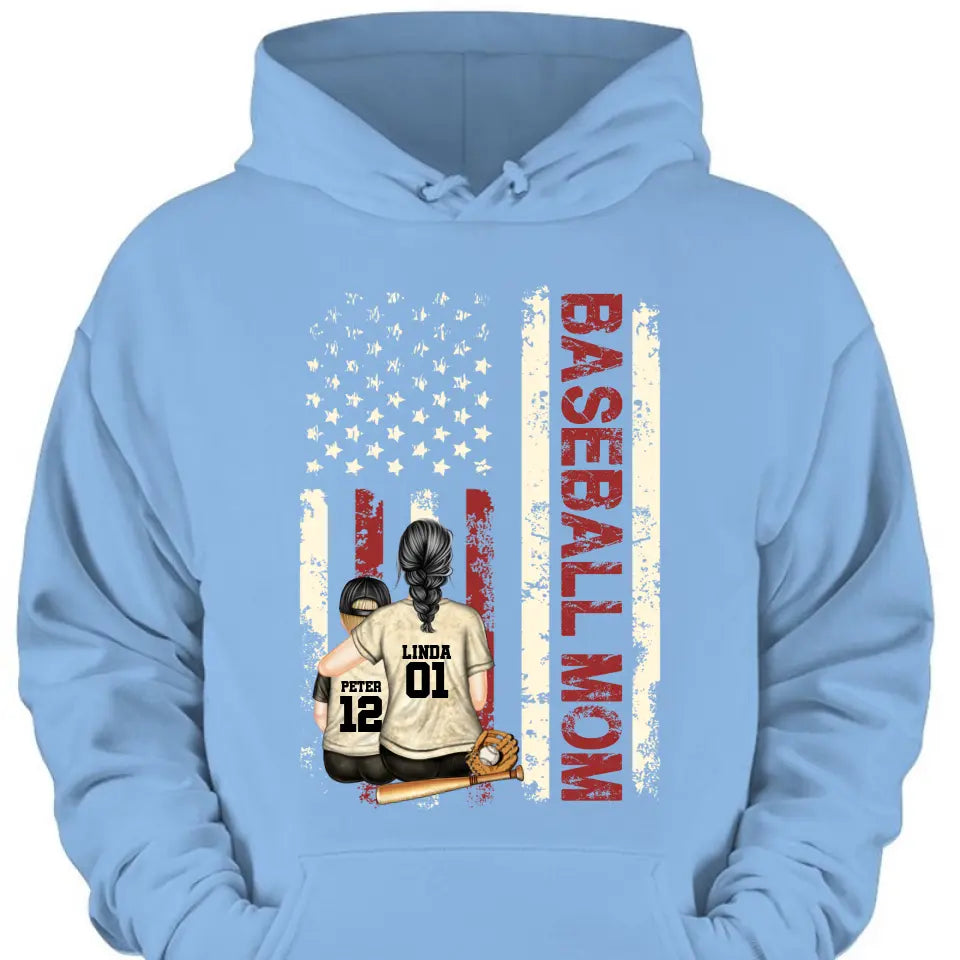 Personalized Baseball Mom Colorful Clothes Print