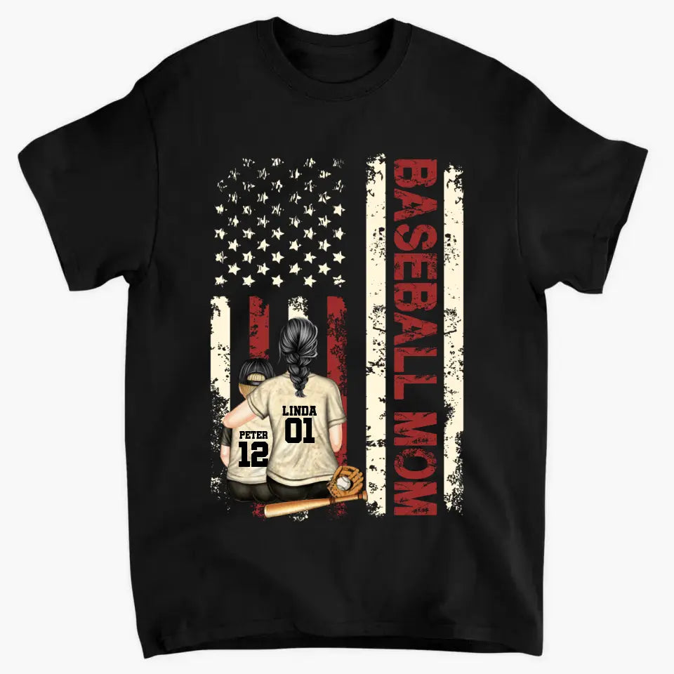 Personalized Baseball Mom Colorful Clothes Print