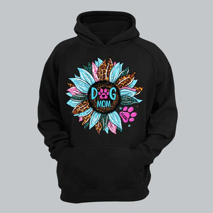 Personalized Sunflower & Dog Mom Tshirt Printed