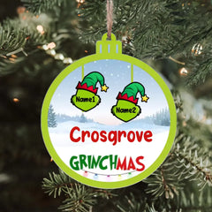 Christmas Family Greenmas Personalized Single Layer Mixed Ornament