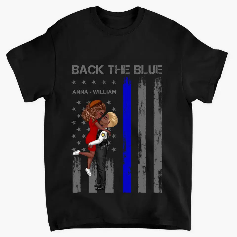 Personalized couple nurse police flag print clothes