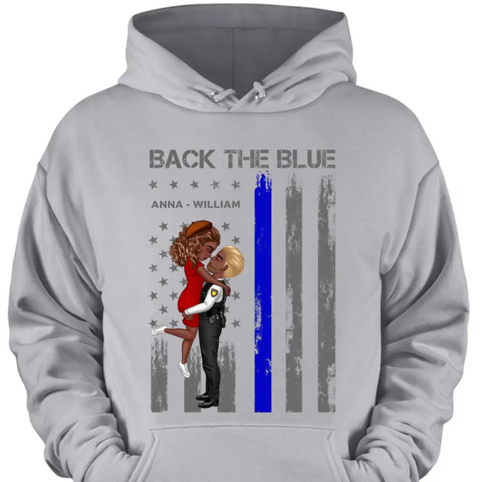 Personalized couple nurse police flag print clothes