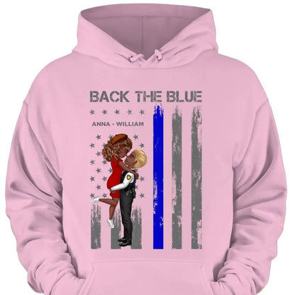 Personalized couple nurse police flag print clothes