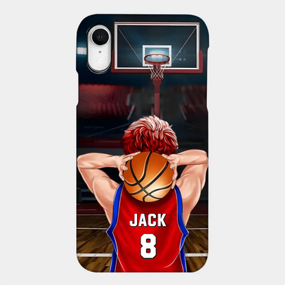 PERSONALIZED BASKETBALL PLAYER PHONE CASE, GIFT FOR BASKETBALL LOVERS