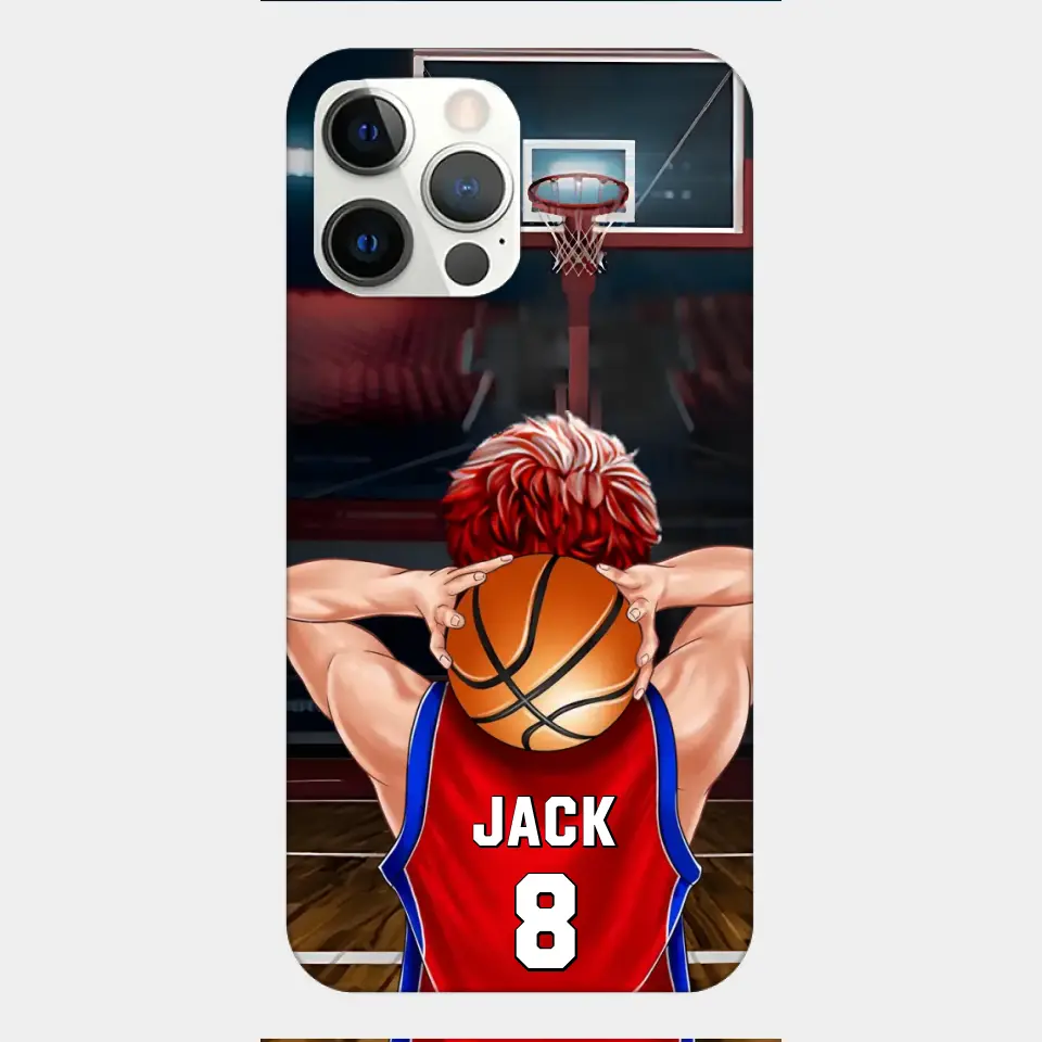 PERSONALIZED BASKETBALL PLAYER PHONE CASE, GIFT FOR BASKETBALL LOVERS