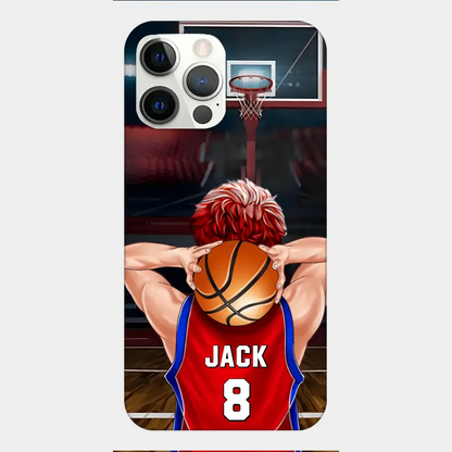 PERSONALIZED BASKETBALL PLAYER PHONE CASE, GIFT FOR BASKETBALL LOVERS