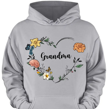 Custom Grandma Birth Month Flower Shirt