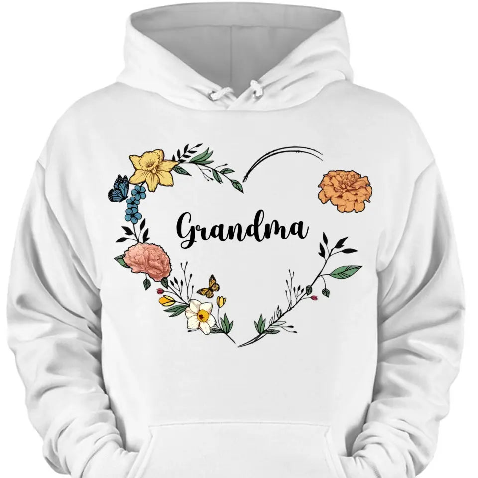 Custom Grandma Birth Month Flower Shirt