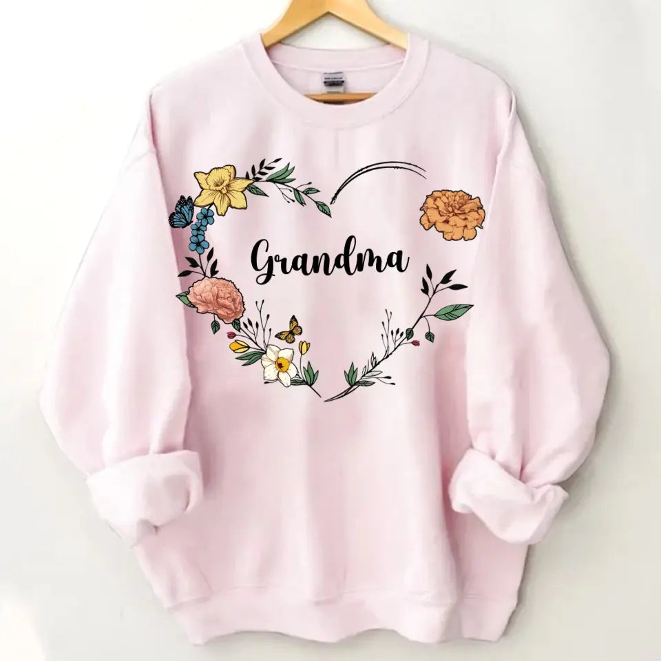 Custom Grandma Birth Month Flower Shirt
