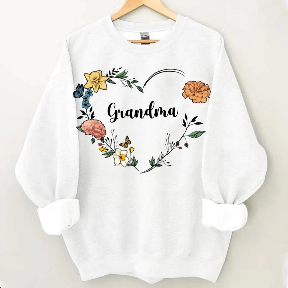 Custom Grandma Birth Month Flower Shirt