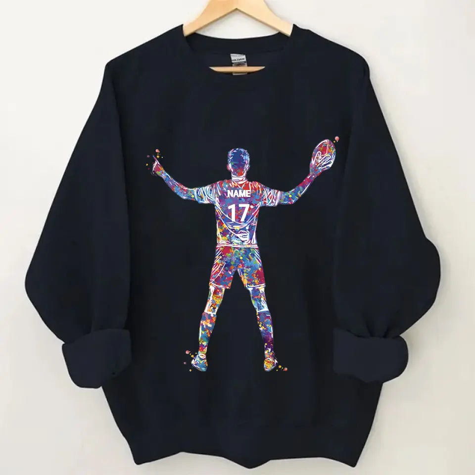 Players Personalized Watercolor Print Rugby Gifts for Men Rugby Players Boys Rugby Guys Personalized Gifts for Men Custom Clothes