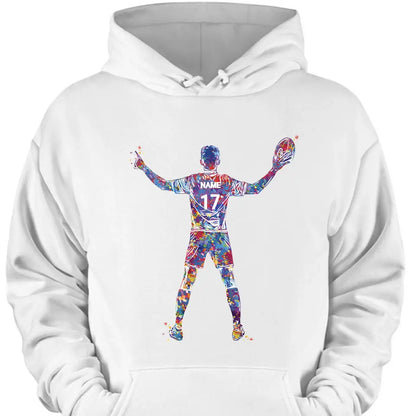 Players Personalized Watercolor Print Rugby Gifts for Men Rugby Players Boys Rugby Guys Personalized Gifts for Men Custom Clothes