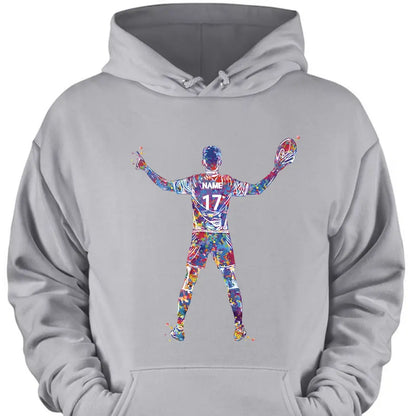 Players Personalized Watercolor Print Rugby Gifts for Men Rugby Players Boys Rugby Guys Personalized Gifts for Men Custom Clothes