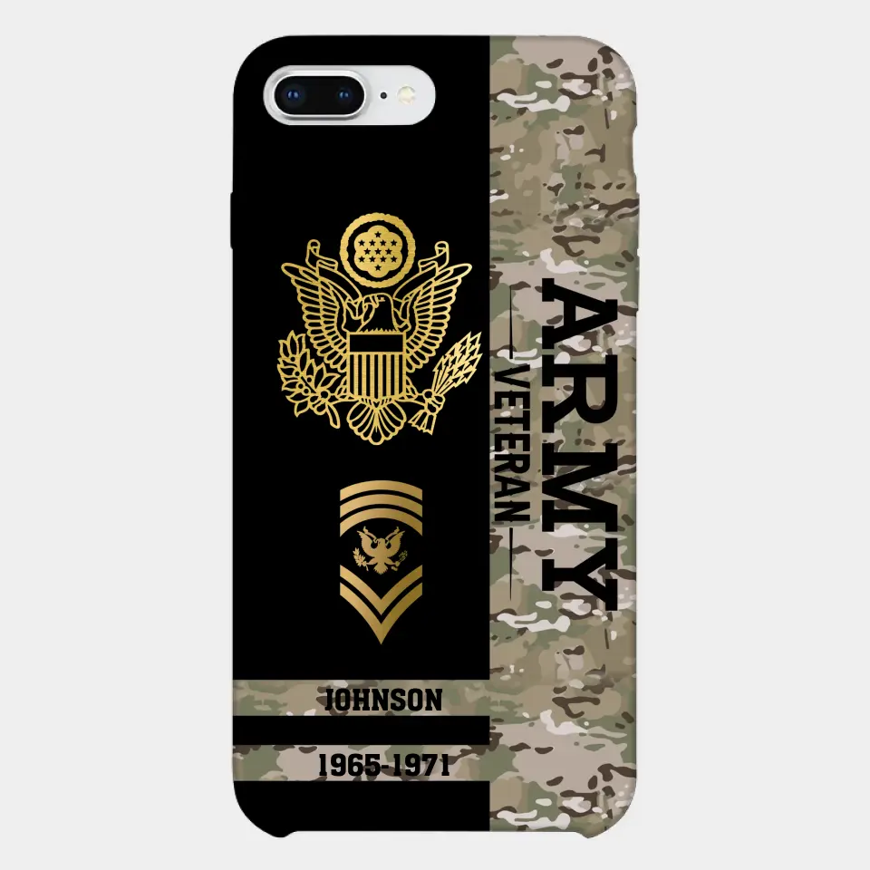 Personalized US Military Logo Custom Name Phonecase Printed