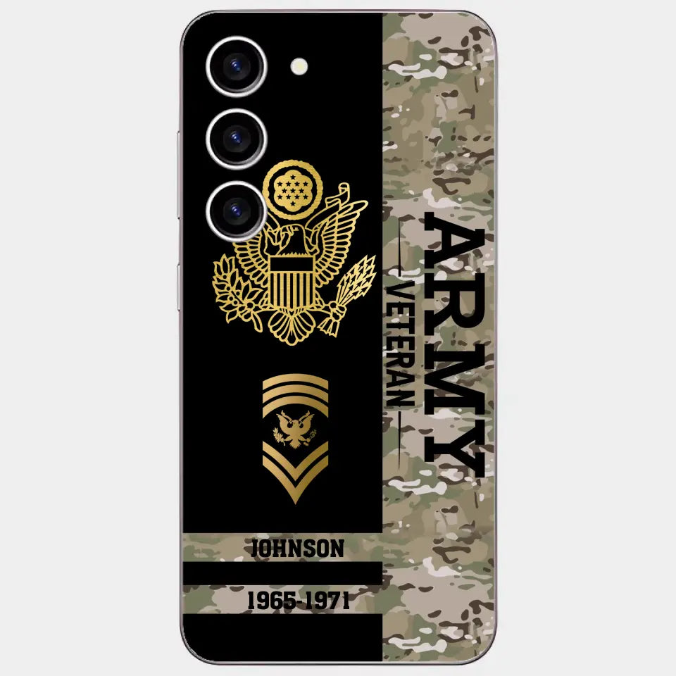 Personalized US Military Logo Custom Name Phonecase Printed