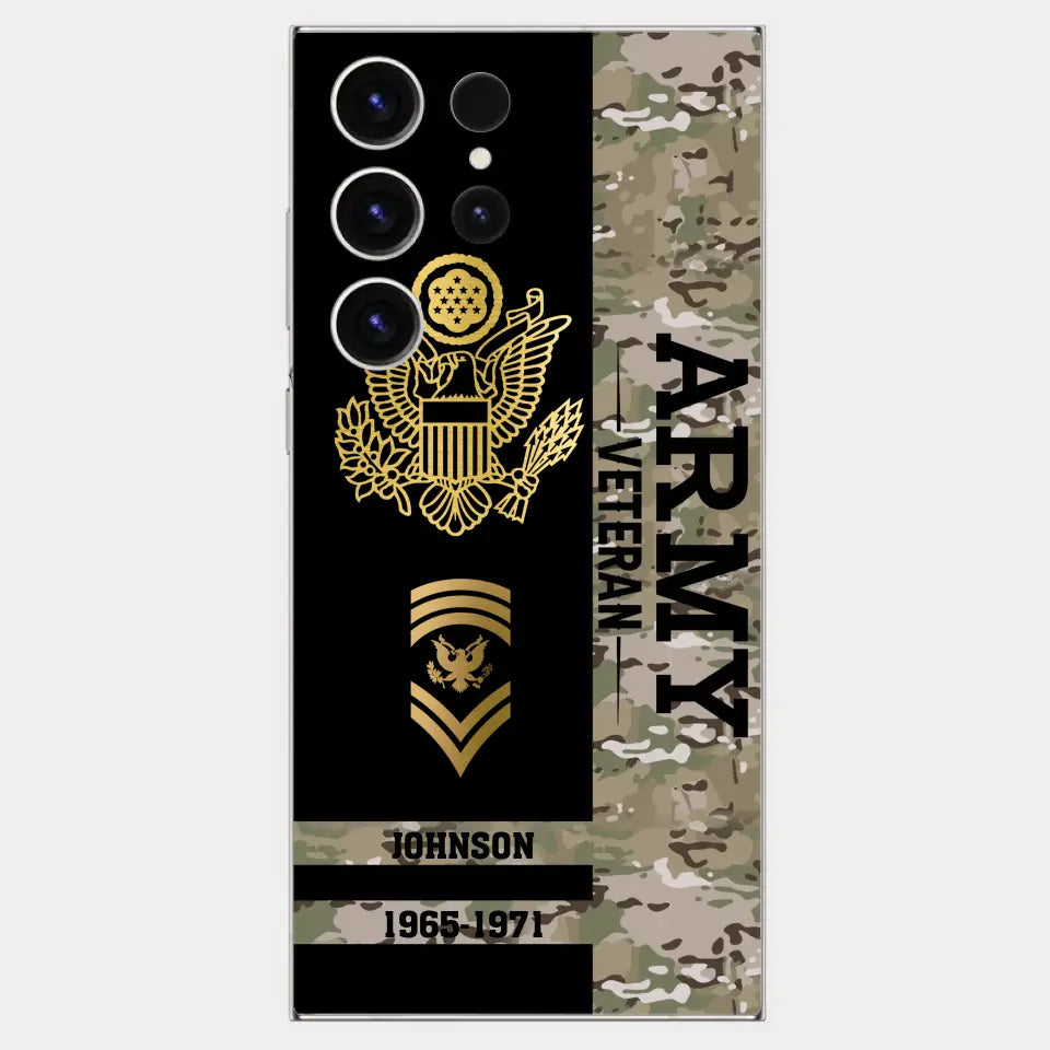 Personalized US Military Logo Custom Name Phonecase Printed