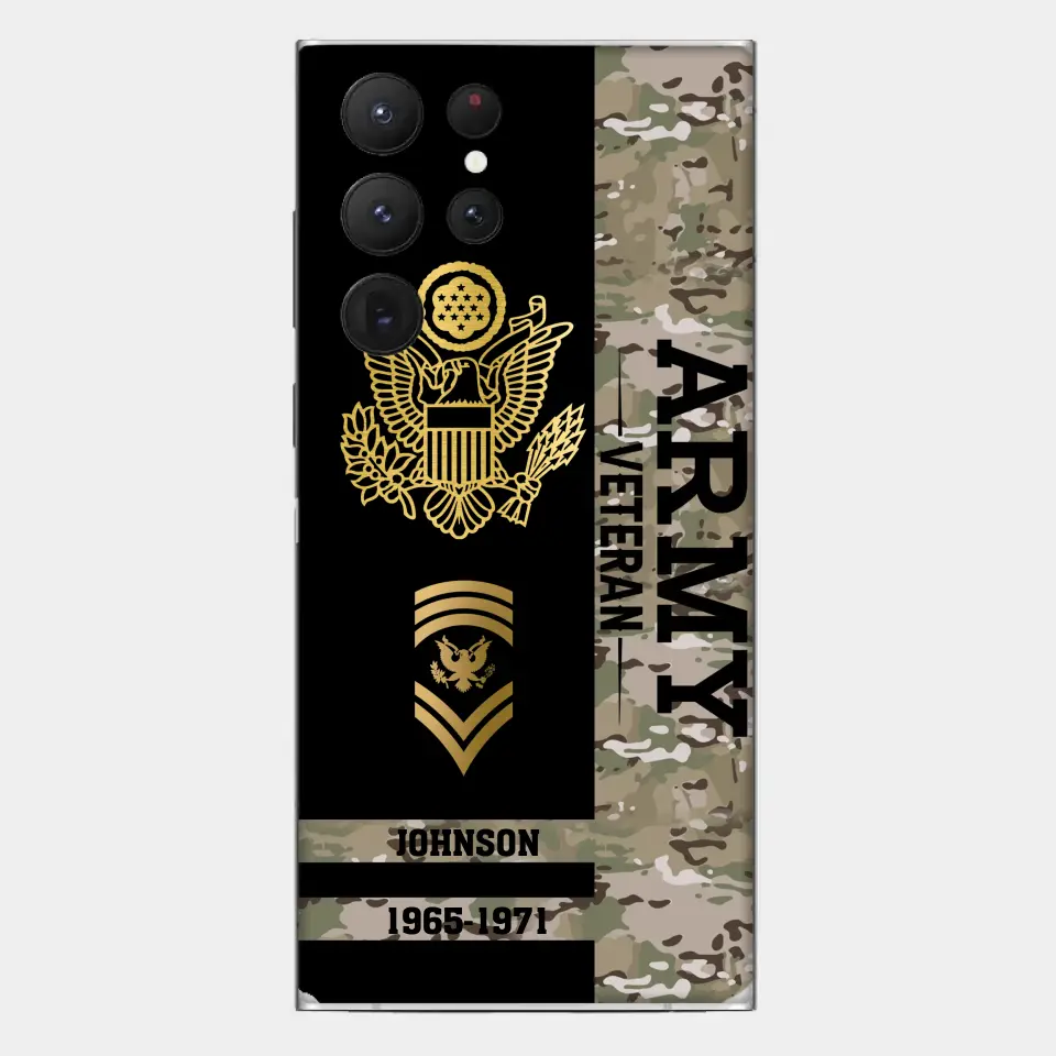 Personalized US Military Logo Custom Name Phonecase Printed