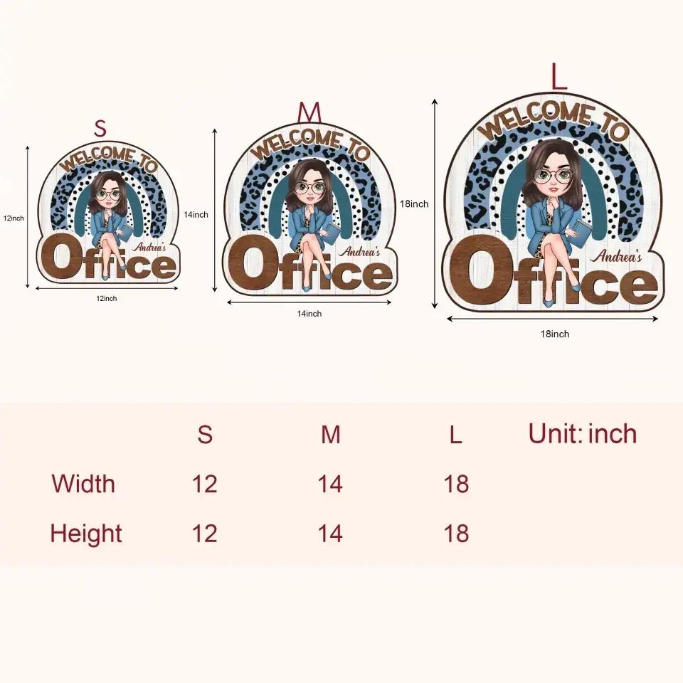 Personalized Custom Door Sign - Welcoming Gift For Office Staff, Colleague - Welcome To My Office Ver 3