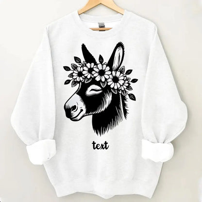 Cute Donkey Face with Floral Accents – Beautiful Clothing Gift