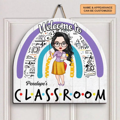 Personalized Door Sign - Gift For Teacher - Welcome To The Classroom