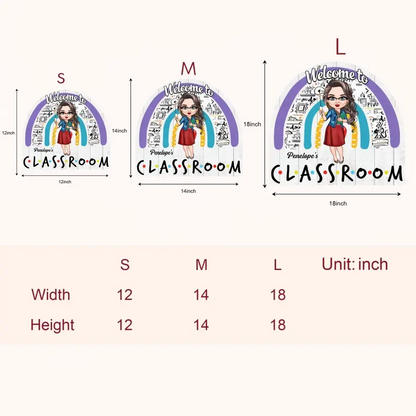 Personalized Door Sign - Gift For Teacher - Welcome To The Classroom