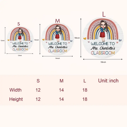 Personalized Door Sign - Gift For Teacher - Welcome To My Classroom