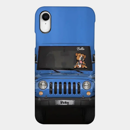 Love Puppy Kitten Pet Dog Cat Driving Colorful Car Personalized Phone Case