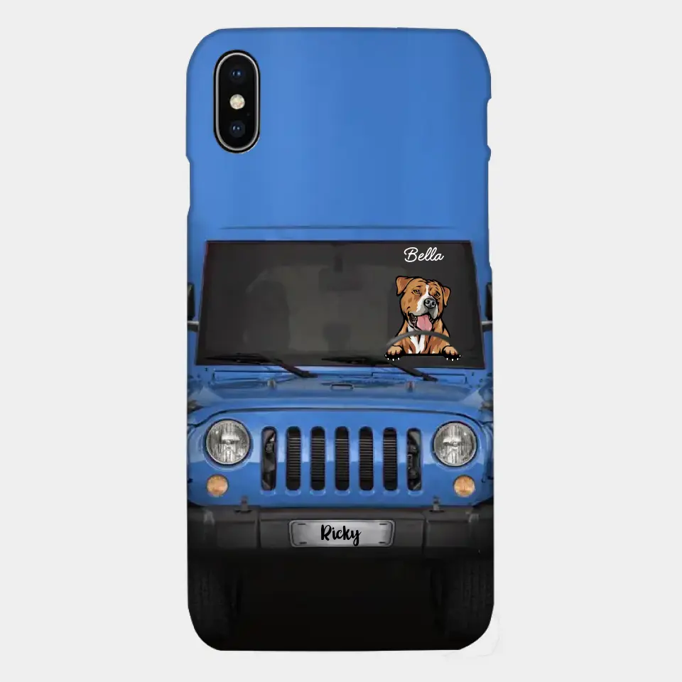 Love Puppy Kitten Pet Dog Cat Driving Colorful Car Personalized Phone Case