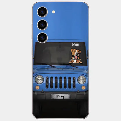 Love Puppy Kitten Pet Dog Cat Driving Colorful Car Personalized Phone Case