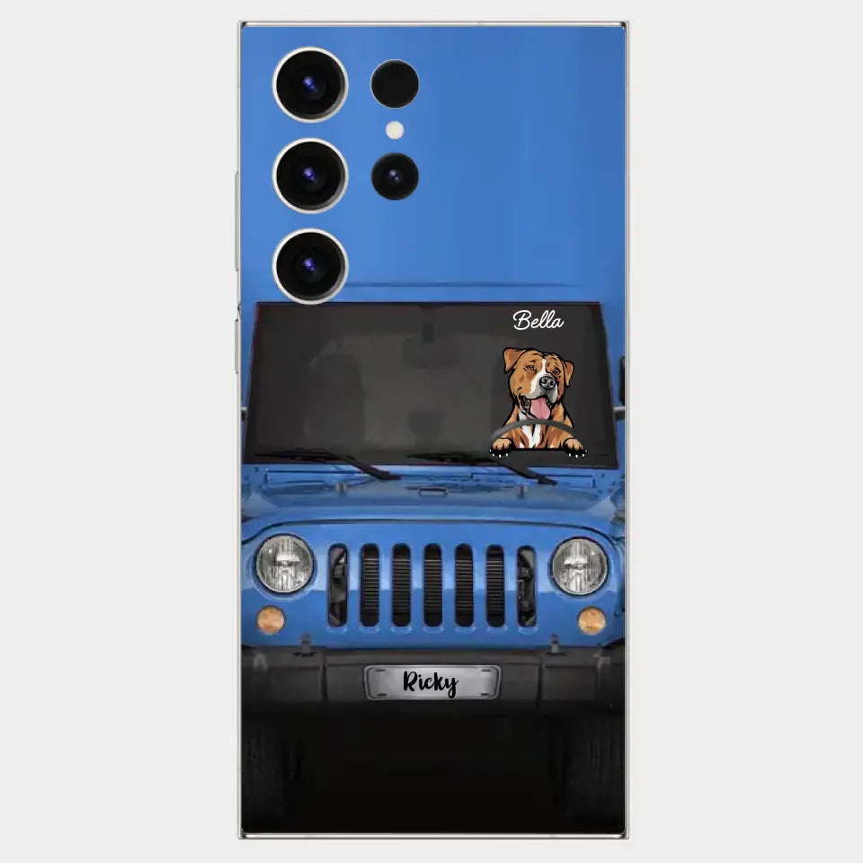 Love Puppy Kitten Pet Dog Cat Driving Colorful Car Personalized Phone Case