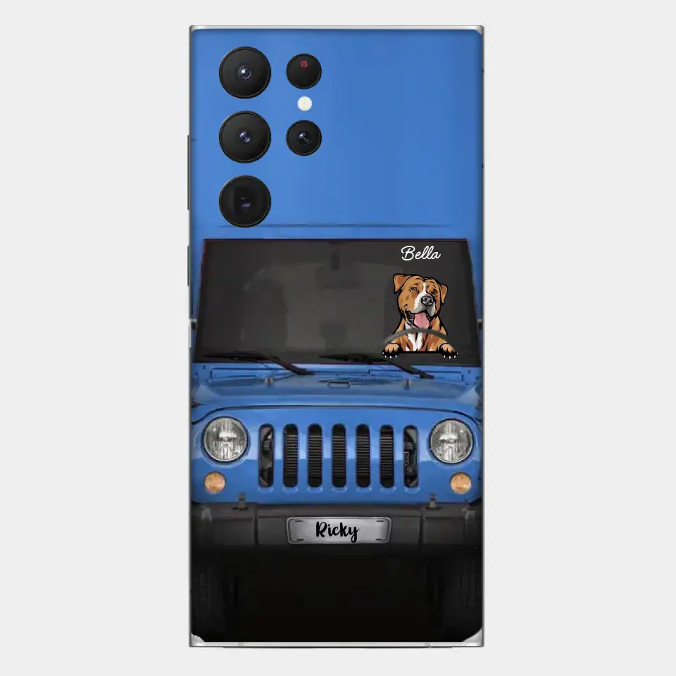 Love Puppy Kitten Pet Dog Cat Driving Colorful Car Personalized Phone Case