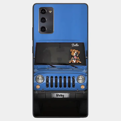 Love Puppy Kitten Pet Dog Cat Driving Colorful Car Personalized Phone Case