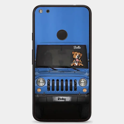 Love Puppy Kitten Pet Dog Cat Driving Colorful Car Personalized Phone Case